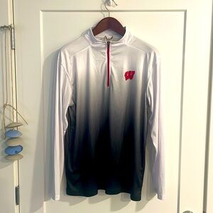 Colosseum Wisconsin Badger Quarter Zip - White/Black - XL